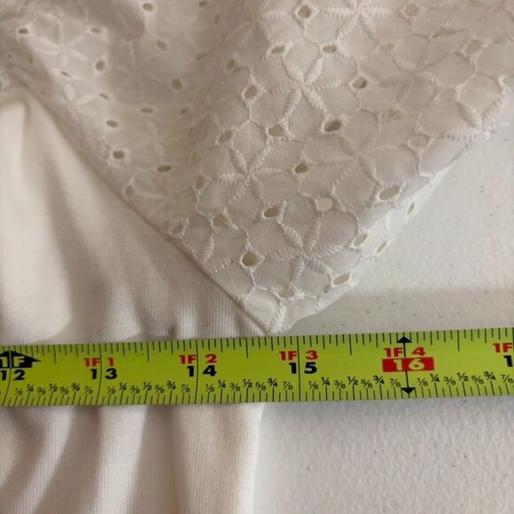 Gap T-Shirt Women's Medium Modern Tee Puff Sleeve Eyelet Boho Tie Casual NWT - Picture 9 of 9